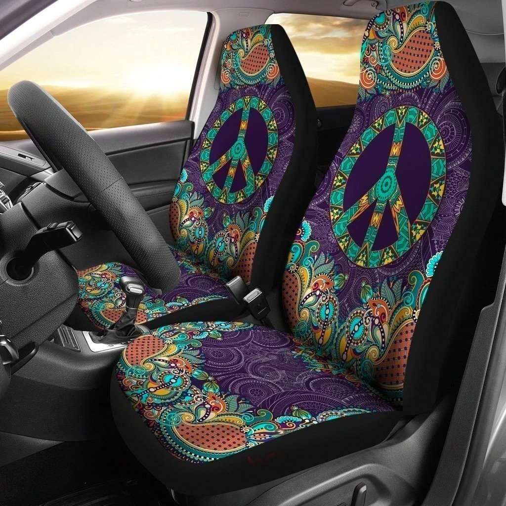 Purple Mandalas Violet Car Seat Covers Meditation Yoga Peace Bokeh Peace Vehicle Seat Protector Car Accessory