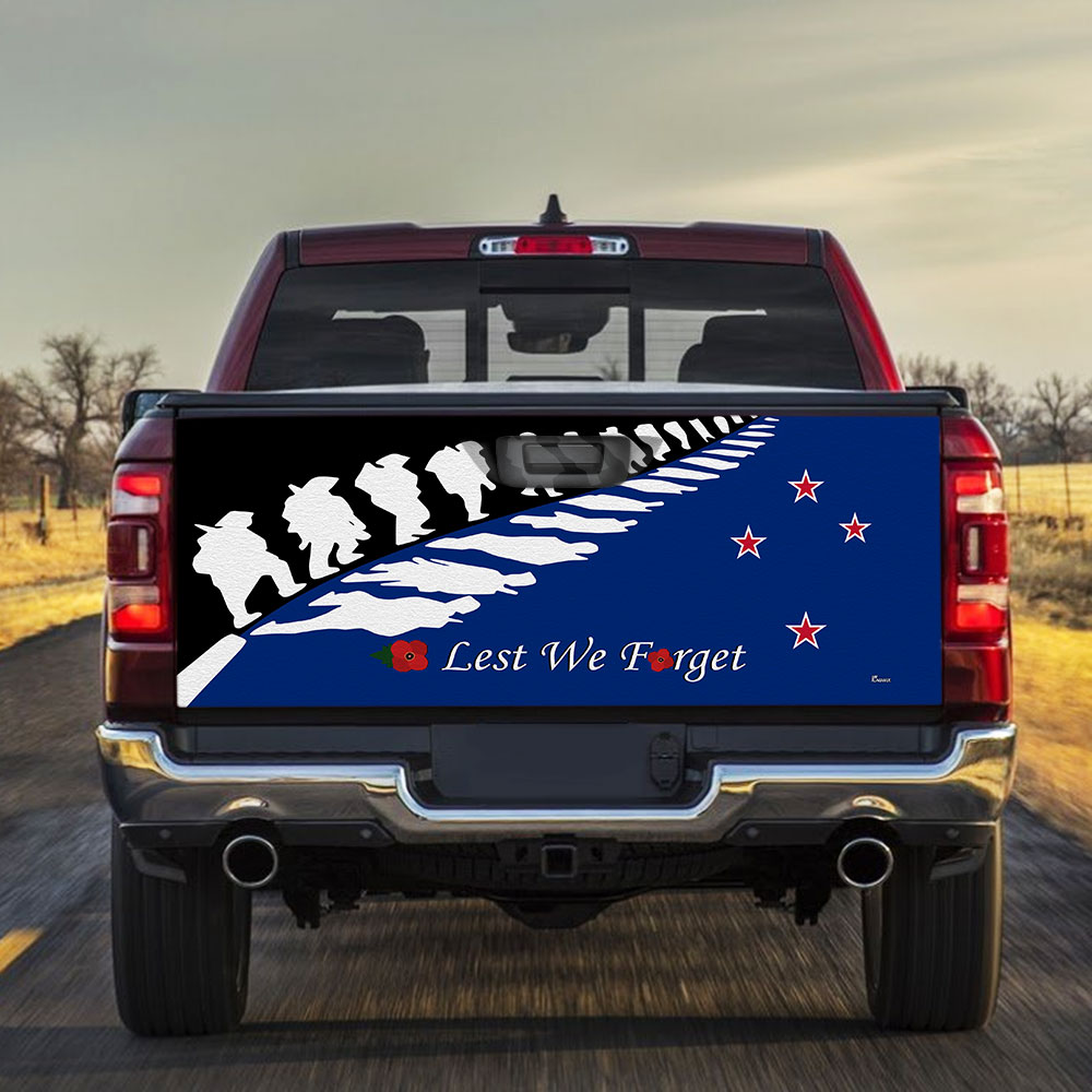 anzac day truck tailgate decal sticker wrap new zealand lest we forget