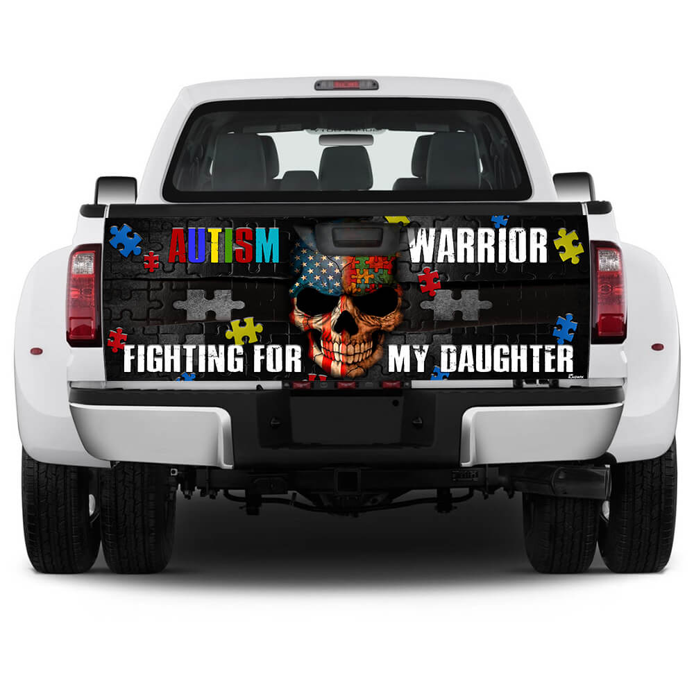 autism awareness warrior for daughter truck tailgate decal sticker wraptnv5d