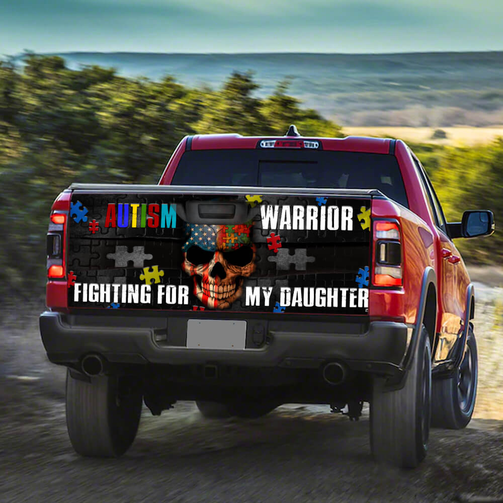 autism awareness warrior for daughter truck tailgate decal sticker wrapwwqog