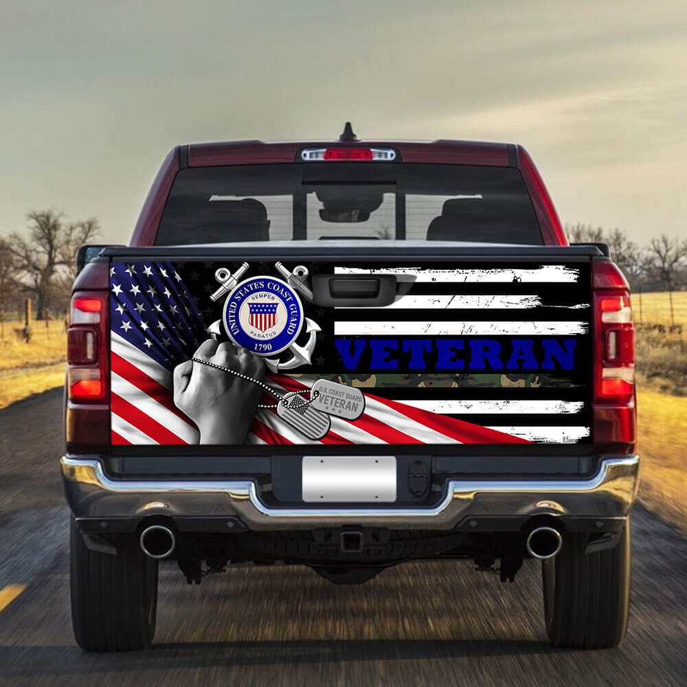 united states coast guard veteran truck tailgate decal sticker wrapjflpv