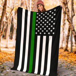 army thin green line american flag fleece blanket gfarv