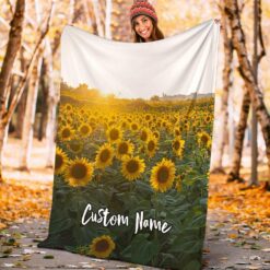 sunflowers blanket flowers printed blanket yellow flowers pyde0