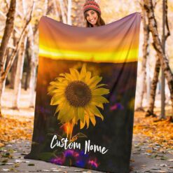 sunflowers blanket flowers printed blanket yellow flowers wsffw