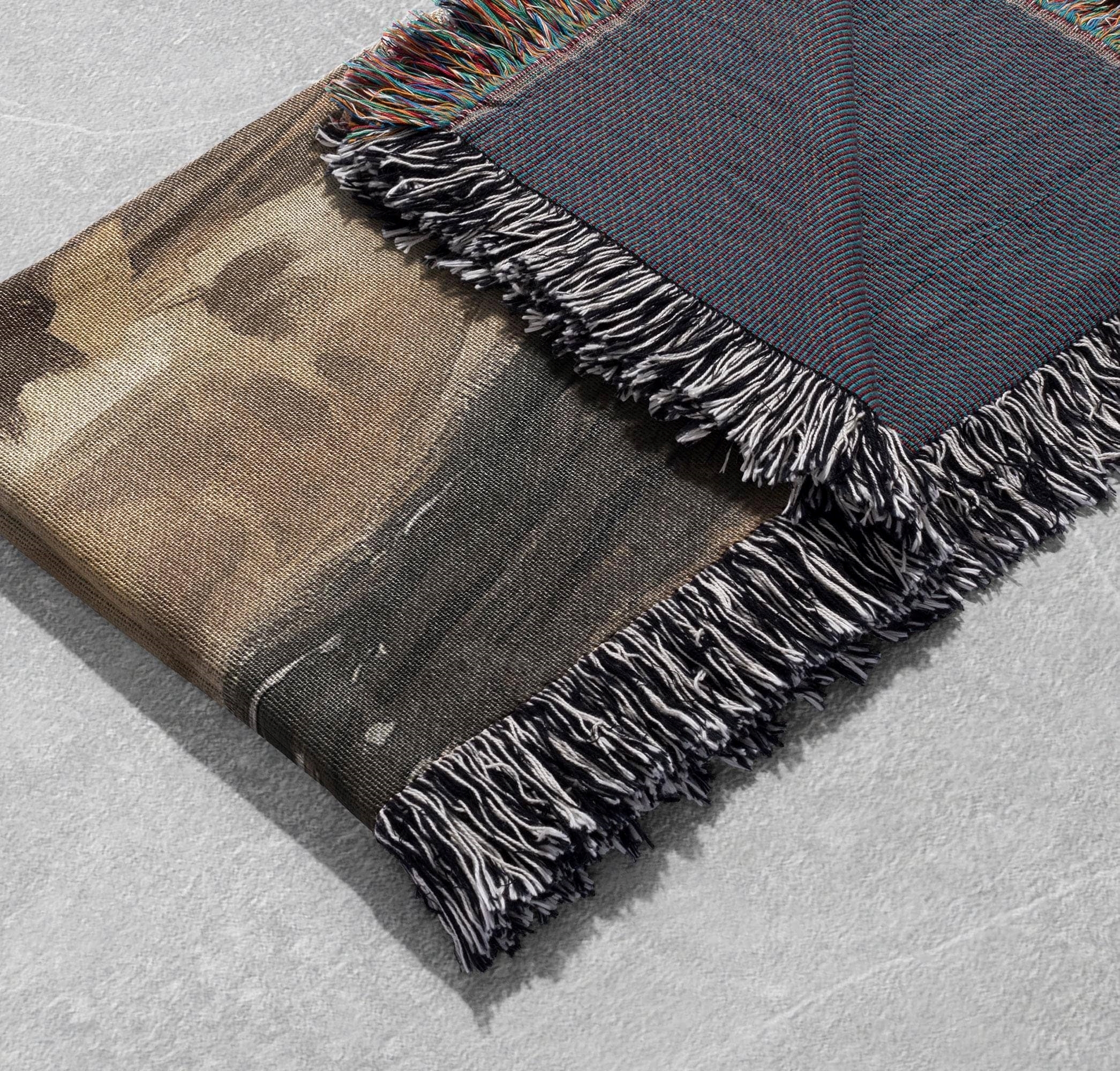 banjo raccoon woven blanket woodland music art throw cottagecore tapestry