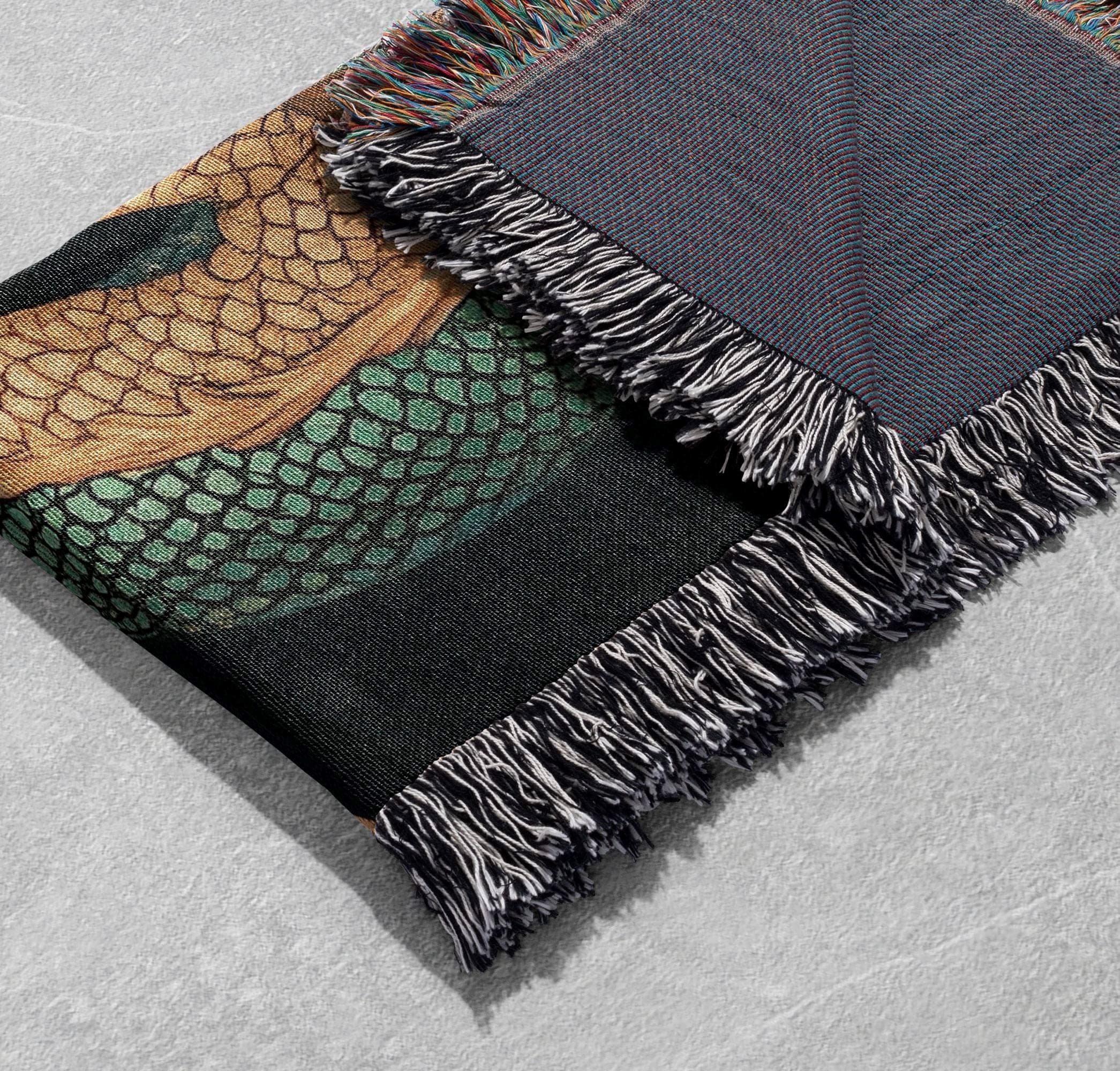dragon legends woven blanket mythical oriental art throw cottagecore tapestry