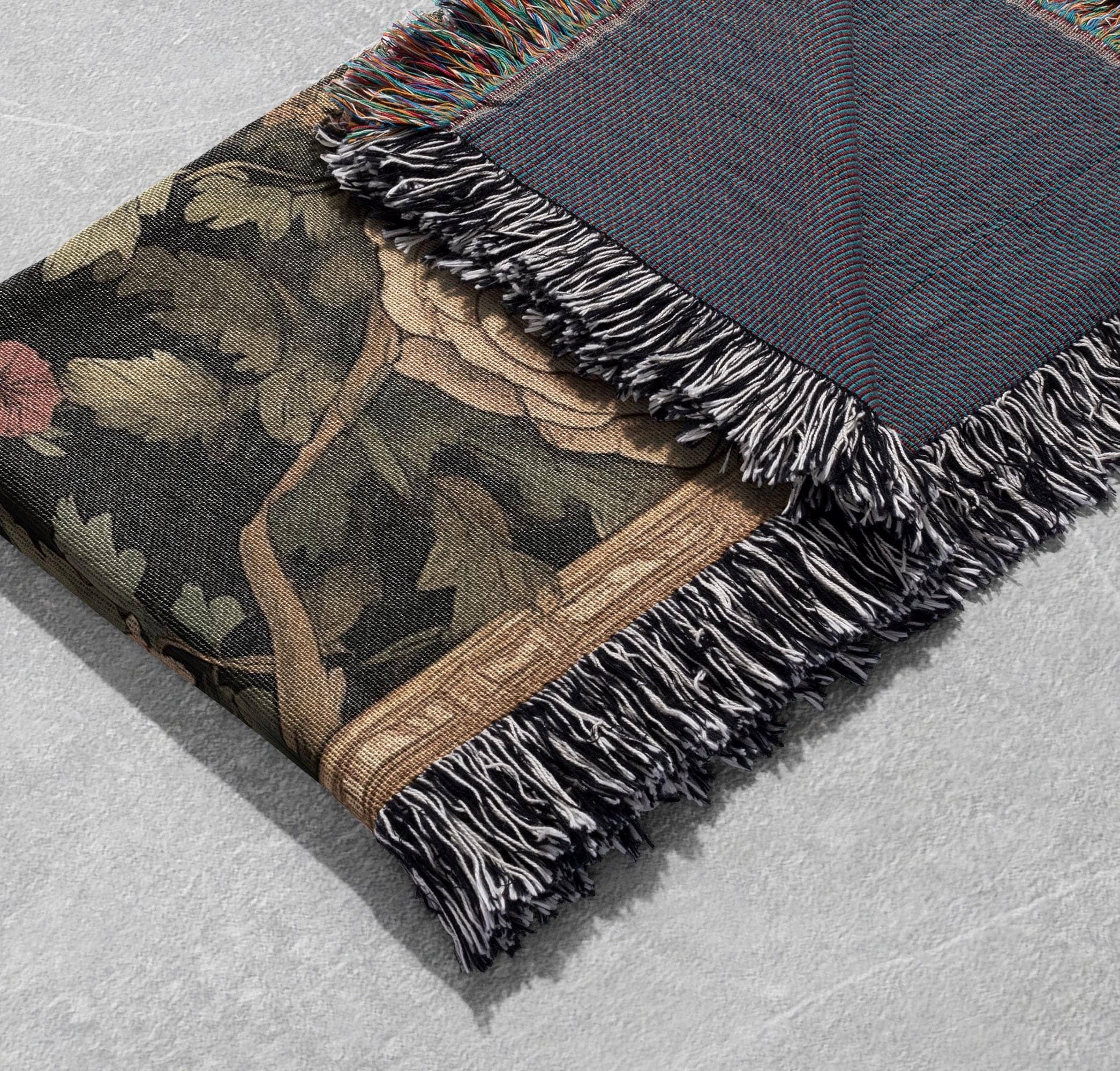 giraffe woven blanket safari animal throw vintage nature decor