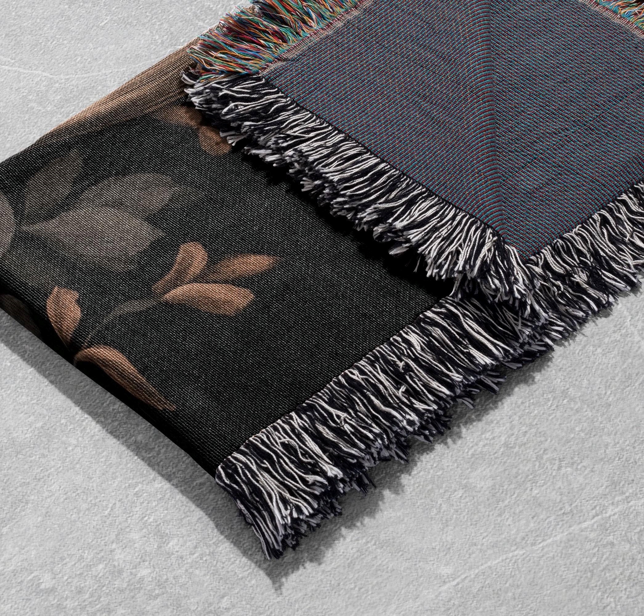 majestic deer woven blanket rustic woodland art nature decor cottagecore tapestry