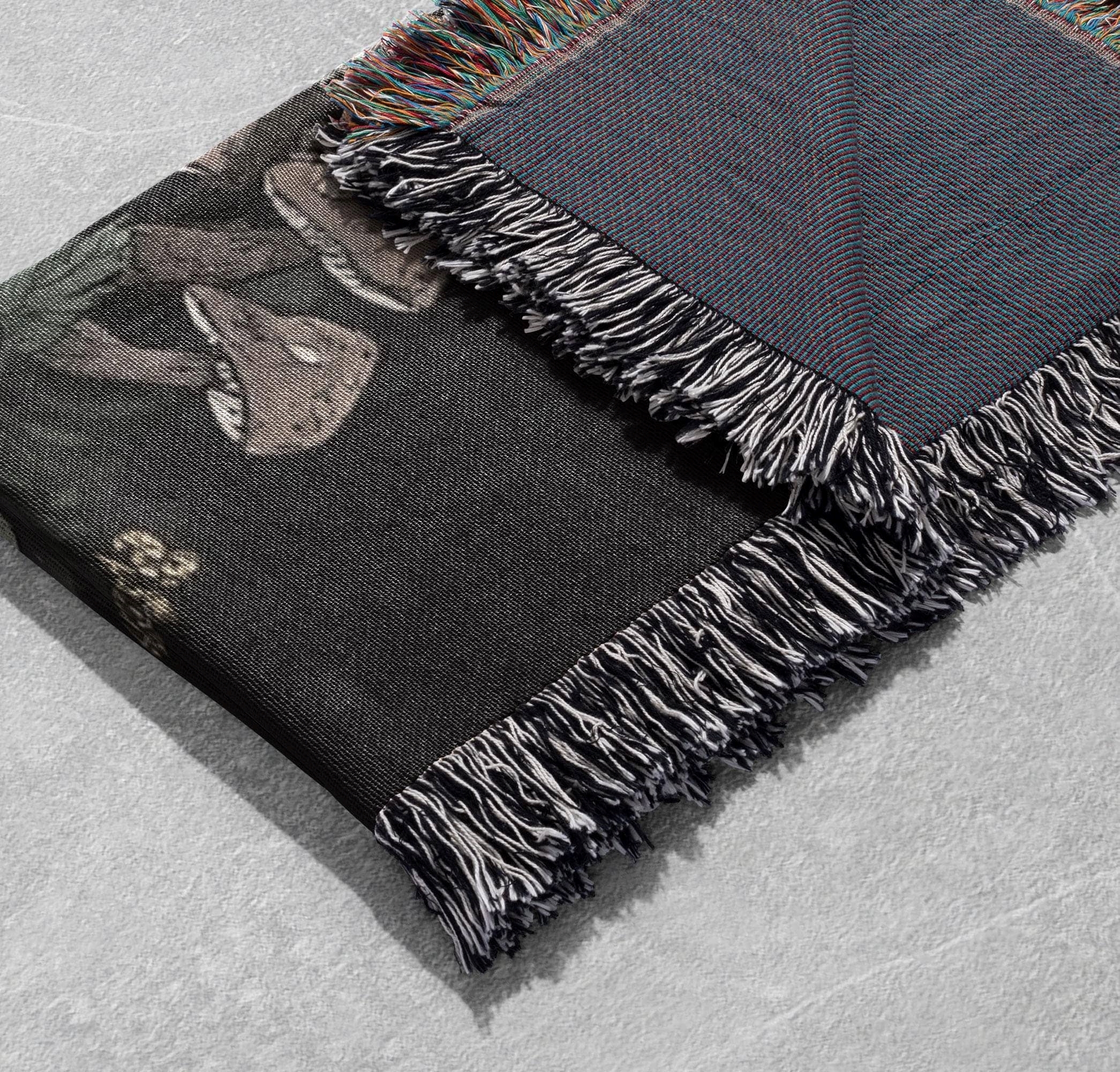 majestic tigers woven blanket exotic jungle scene with butterflies and mushrooms design cottagecore tapestry