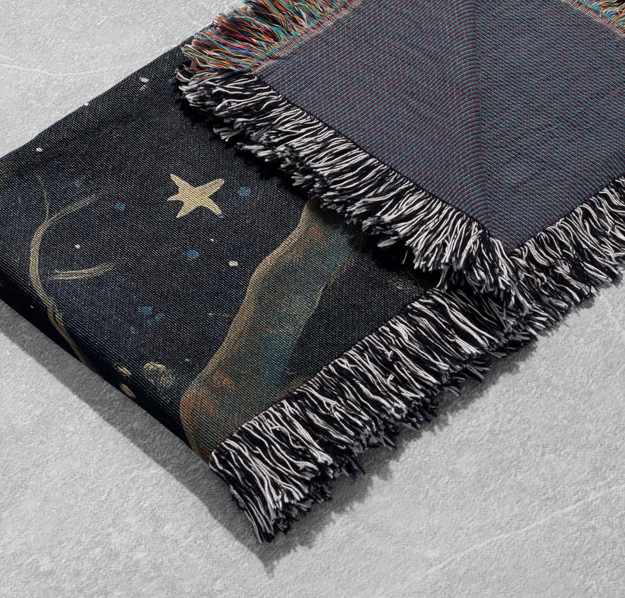 moonlit raccoons woven blanket woodland animal art throw cottagecore tapestry