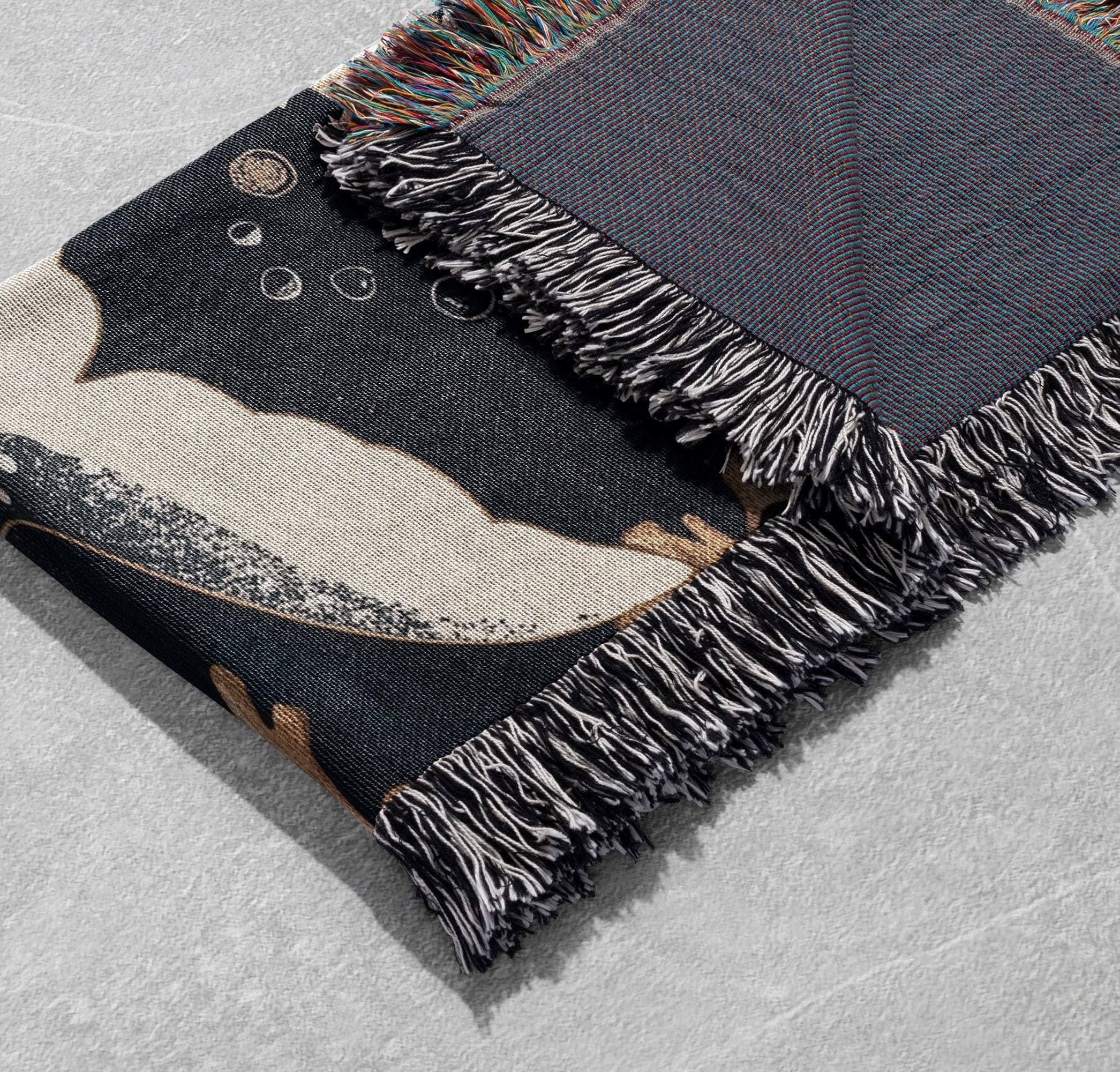 ocean whale woven blanket underwater marine art throw cottagecore tapestry