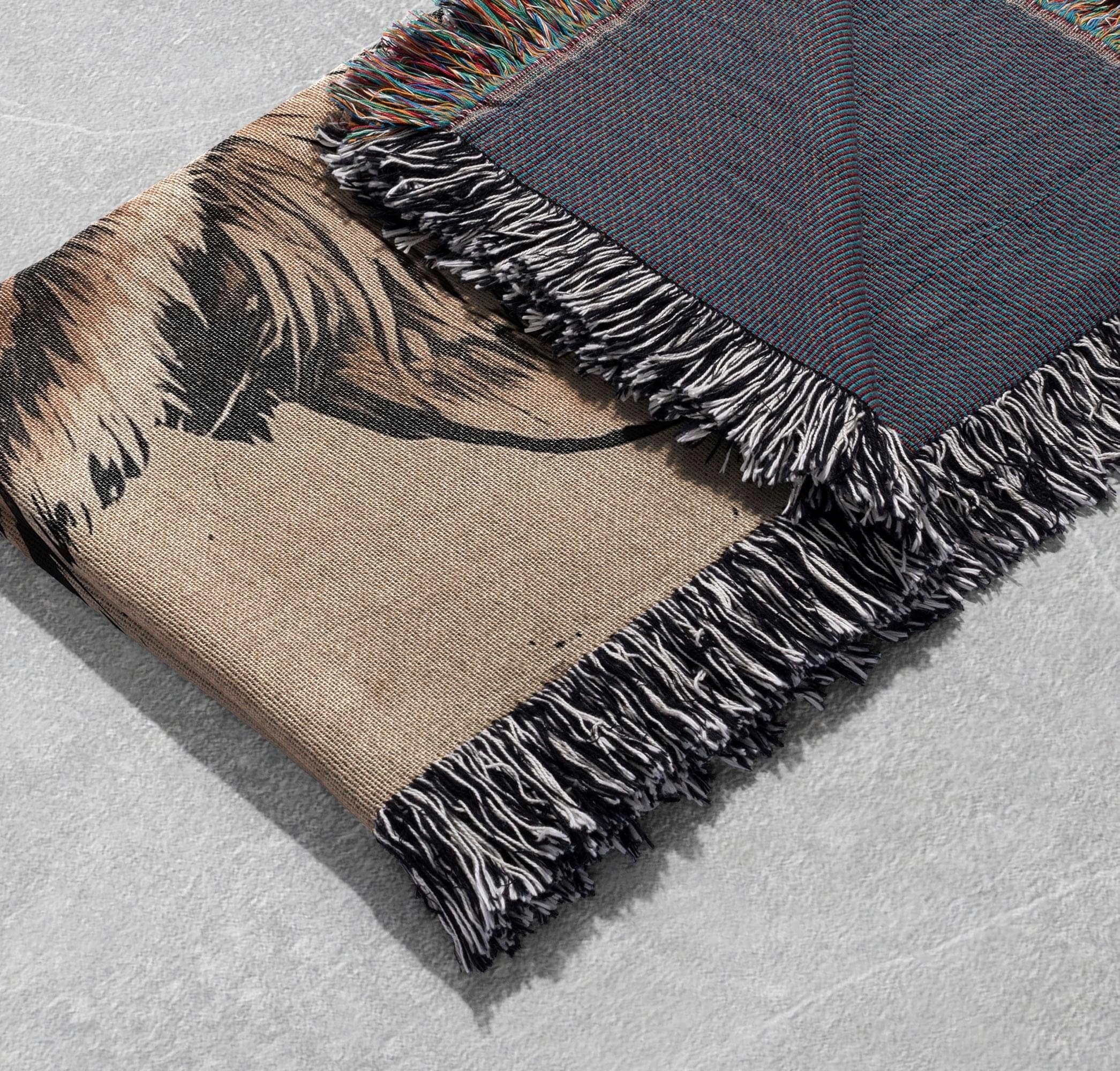 roaring tiger woven blanket bold wildlife art throw cottagecore tapestry