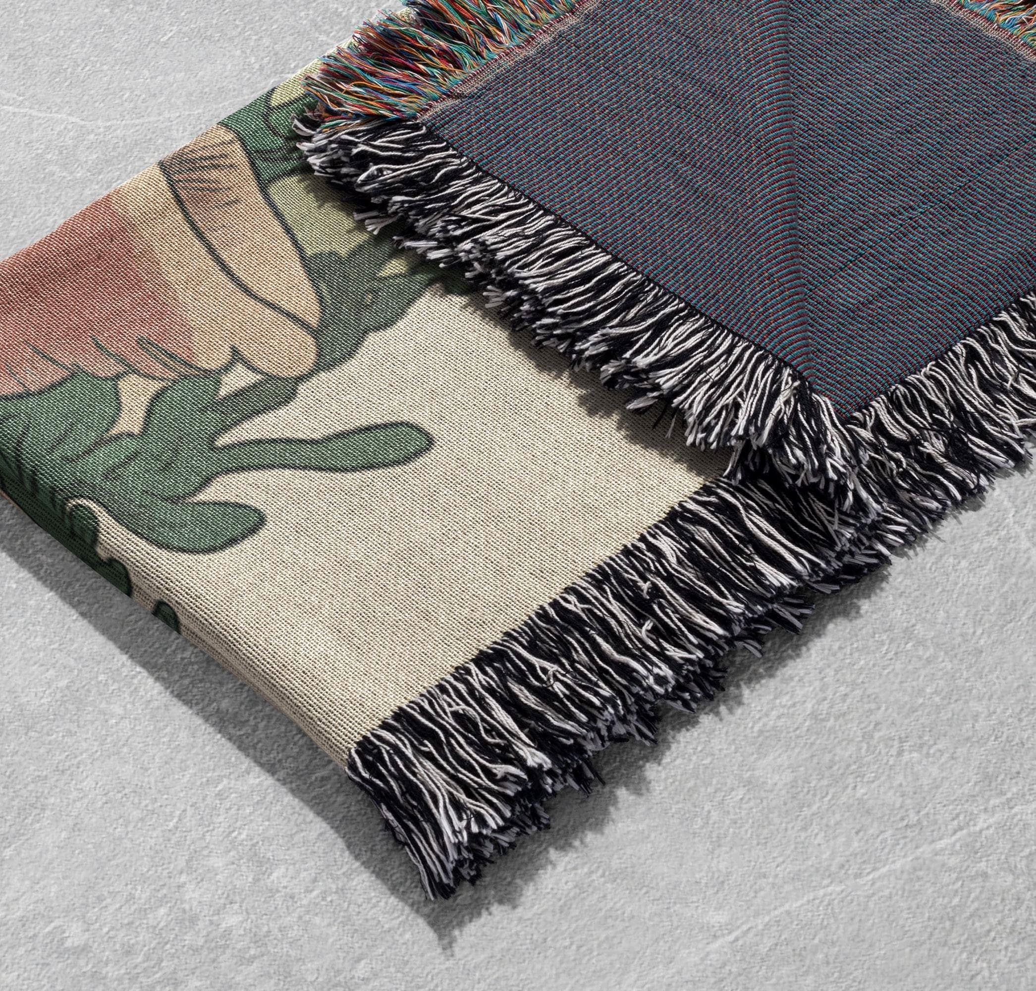 until we croak frog woven blanket with whimsical forest scene cozy nature inspired throw blanket cottagecore tapestry