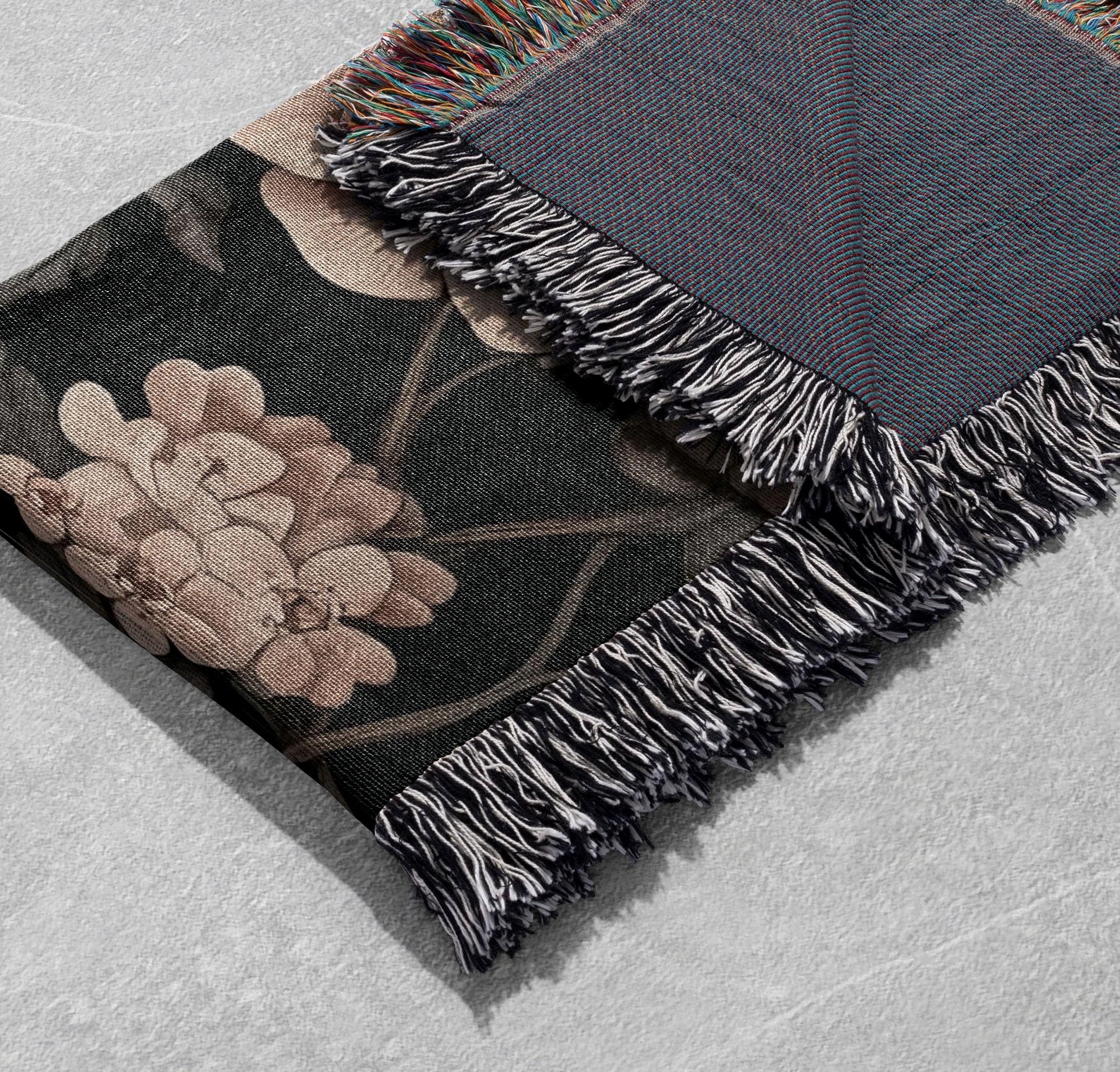 vintage mouse woven blanket cottagecore animal throw rustic nature decor