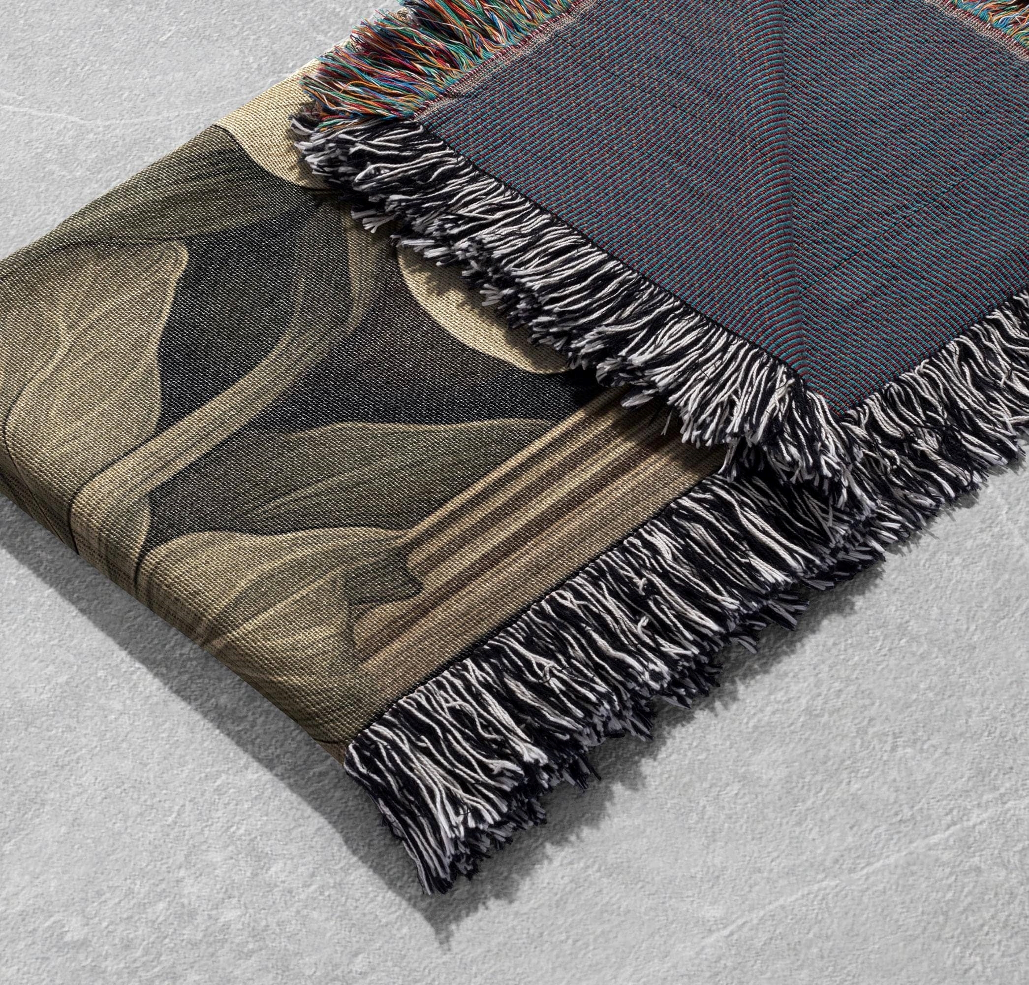 woodland frog woven blanket nature inspired rustic tapestry cottagecore throw