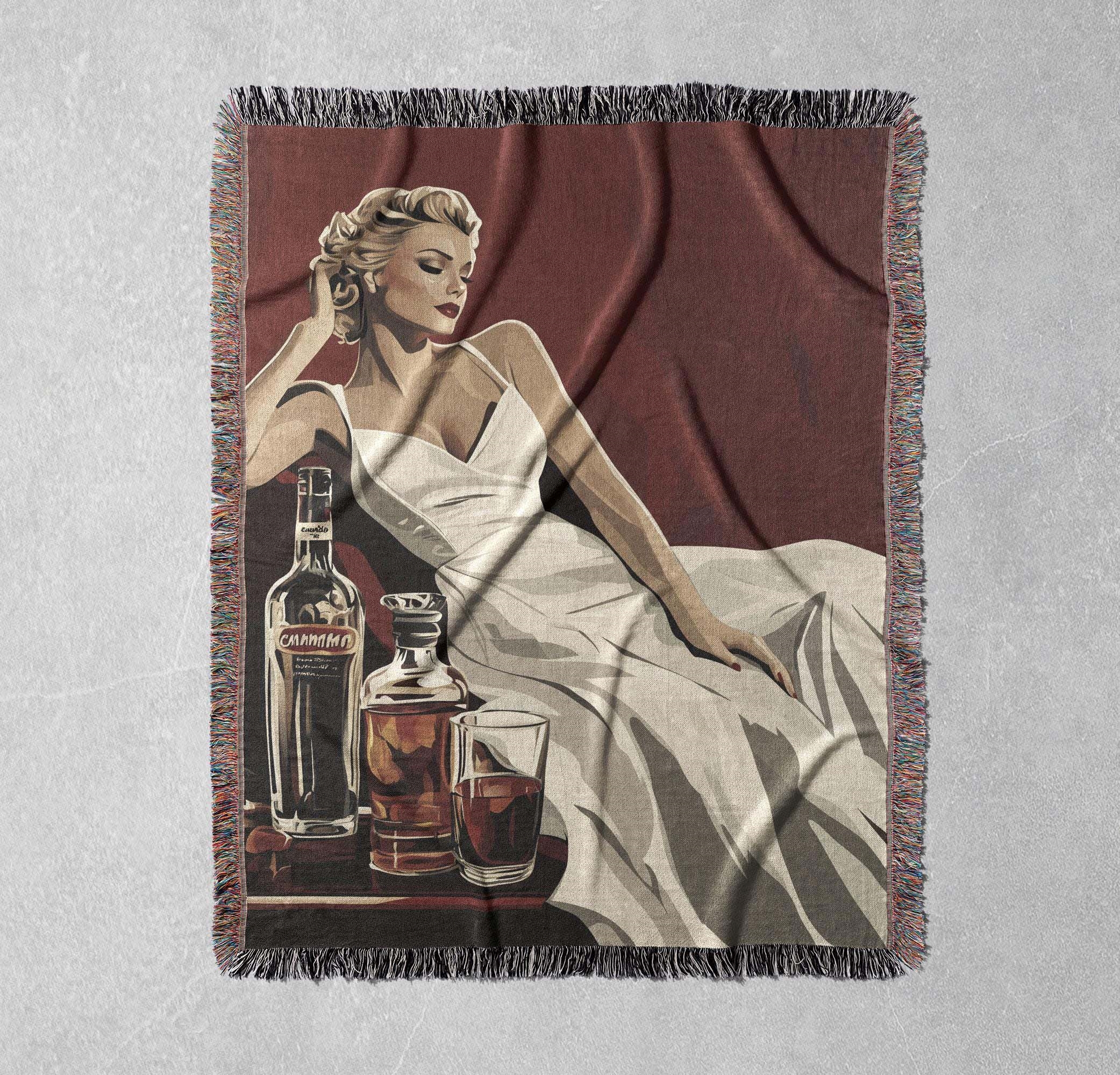 vintage glam woven blanket retro elegance throw cottagecore tapestry