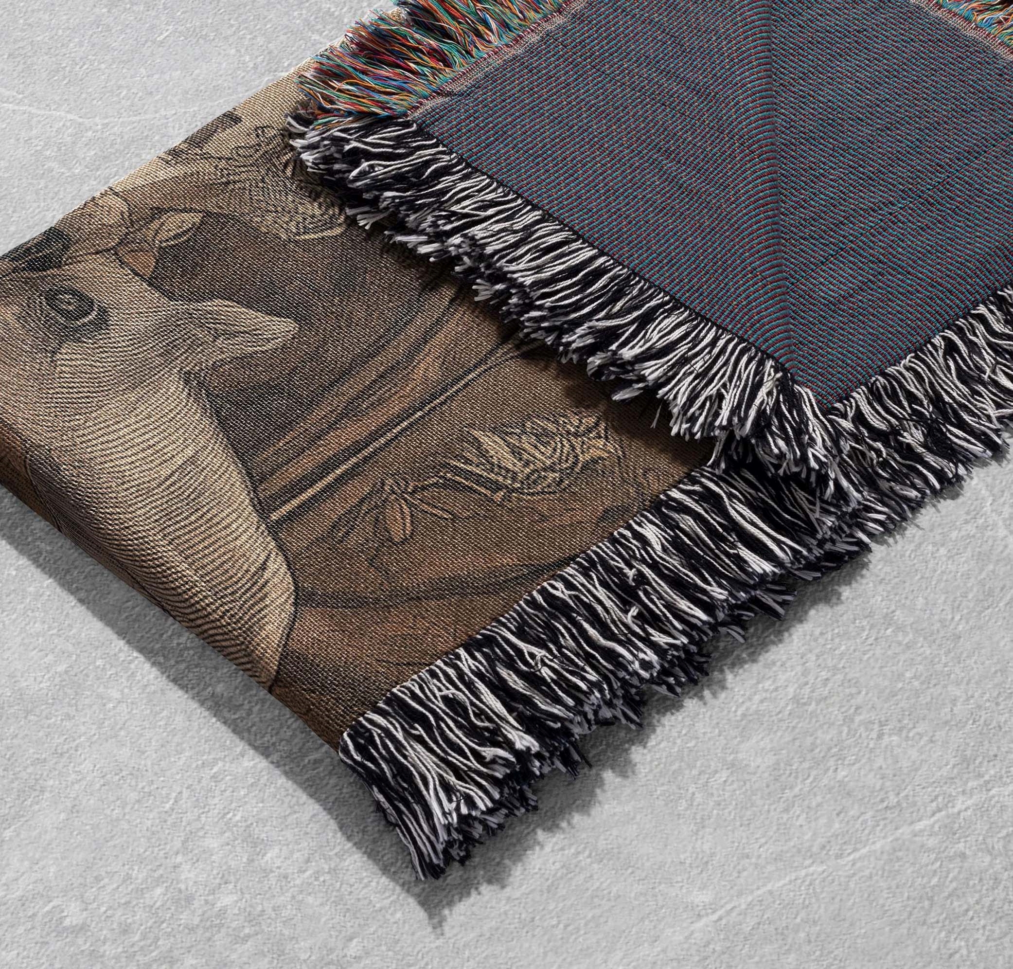 medieval melody woven blanket elegant maiden art throw cottagecore tapestry