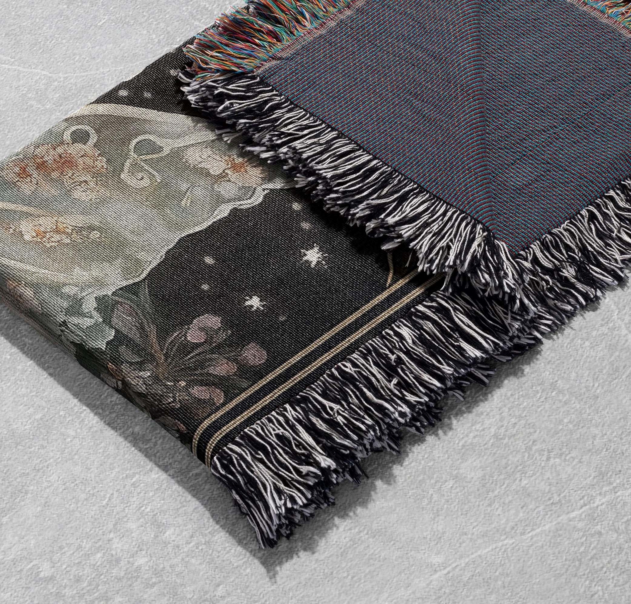 moonlit fairy woven blanket fantasy boho throw cottagecore tapestry whimsical home decor cozy fairy art blanket