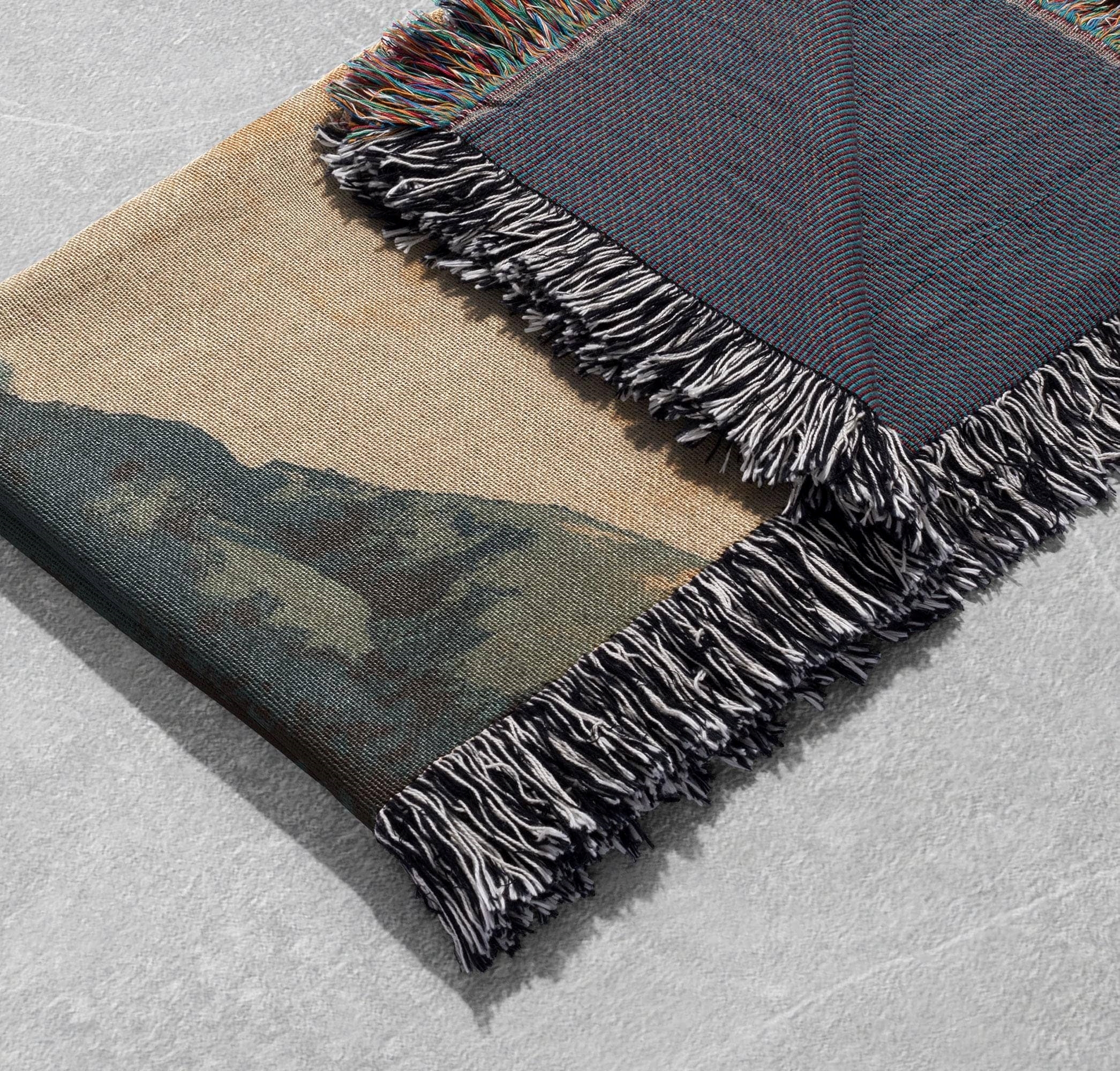 cowboy woven blanket western art tapestry rustic home decor throw horseback adventure gift cozy vintage style blanket