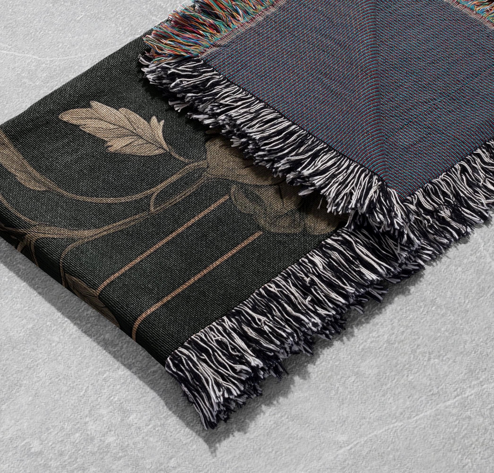 frog wizard woven blanket fantasy tapestry throw witchy cottagecore decor mystical cozy gift
