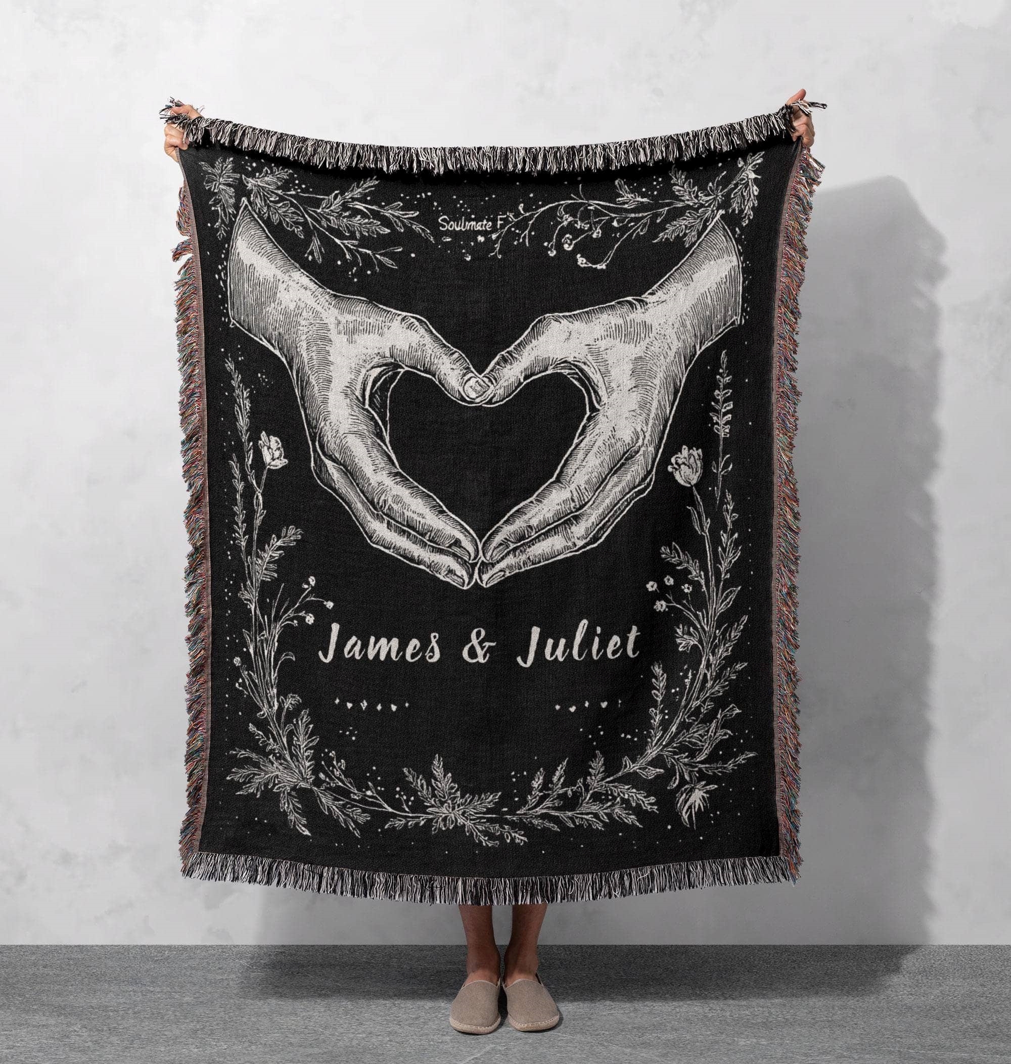 james juliet woven blanket romantic gothic throw vintage love tapestry skull art decor dark aesthetic gift