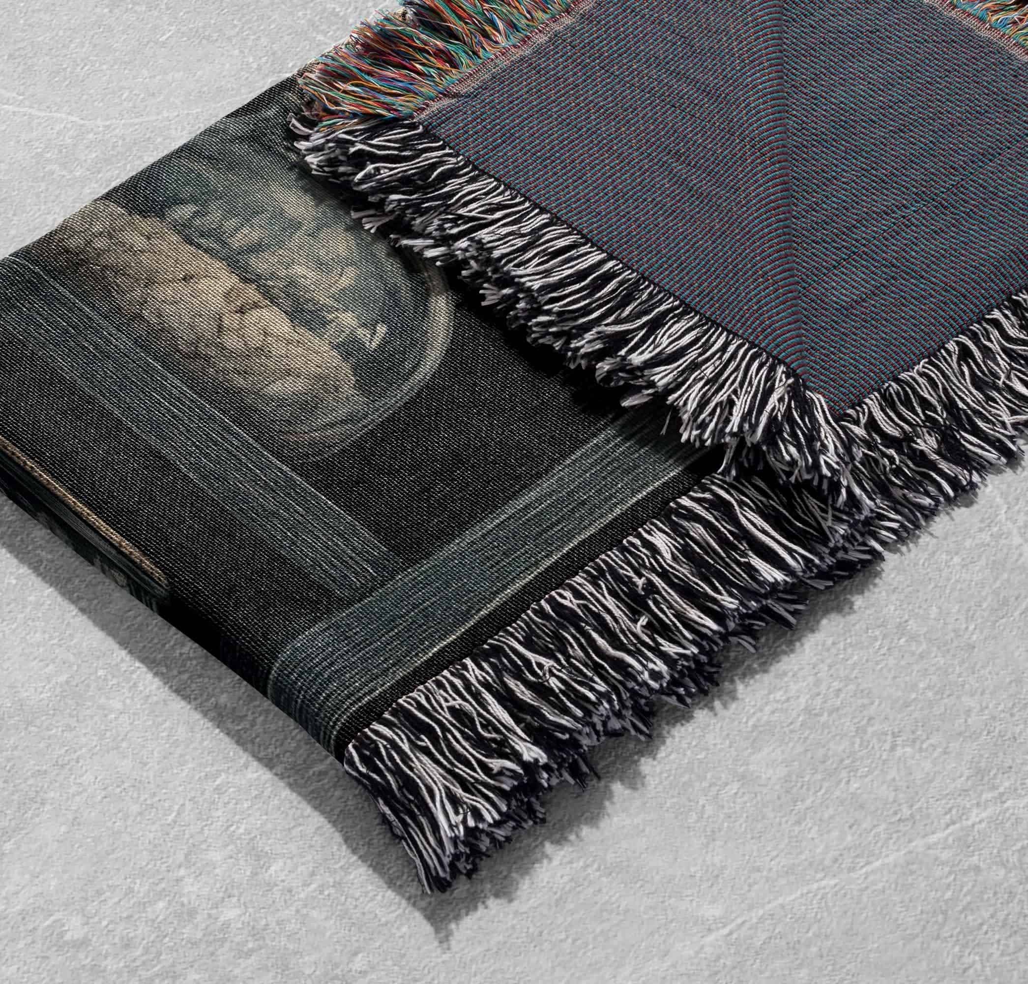 apothecary shelf woven blanket gothic dark academia throw for home decor cottagecore tapestry