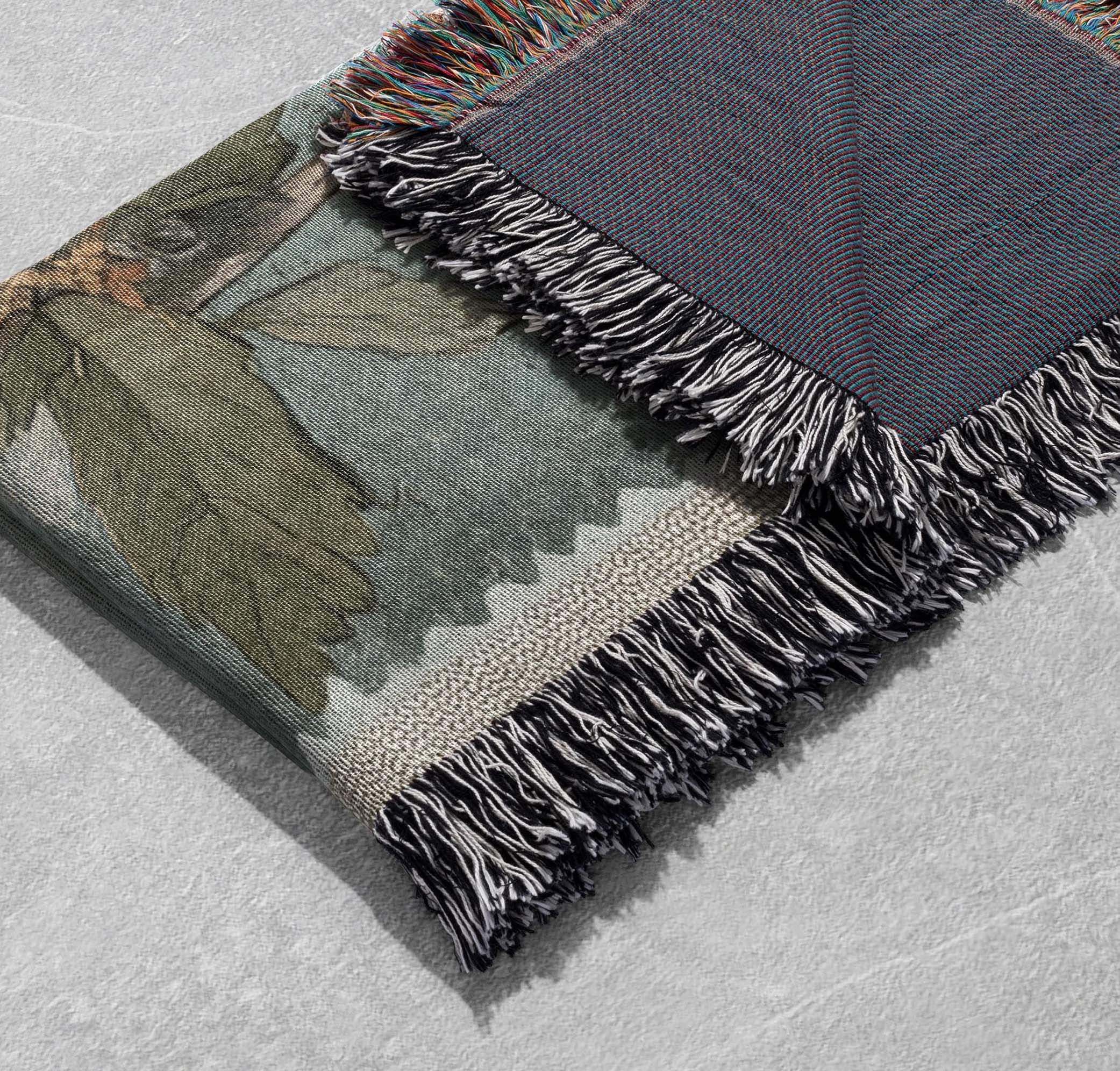 botanical patchwork woven blanket vintage nature tapestry cottagecore aesthetic throw