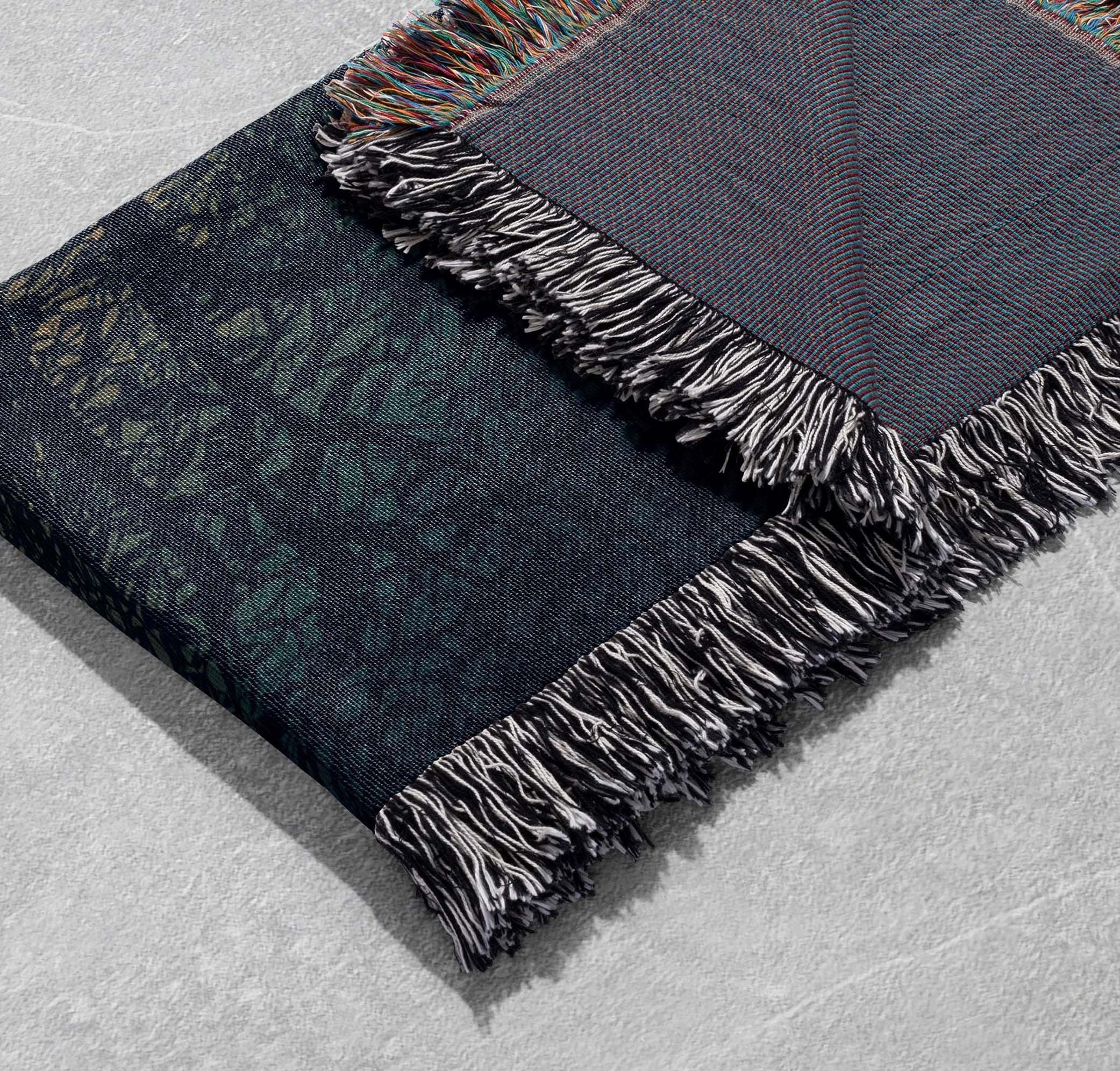 moonlit lake woven blanket tranquil nightscape home decor cottagecore tapestry