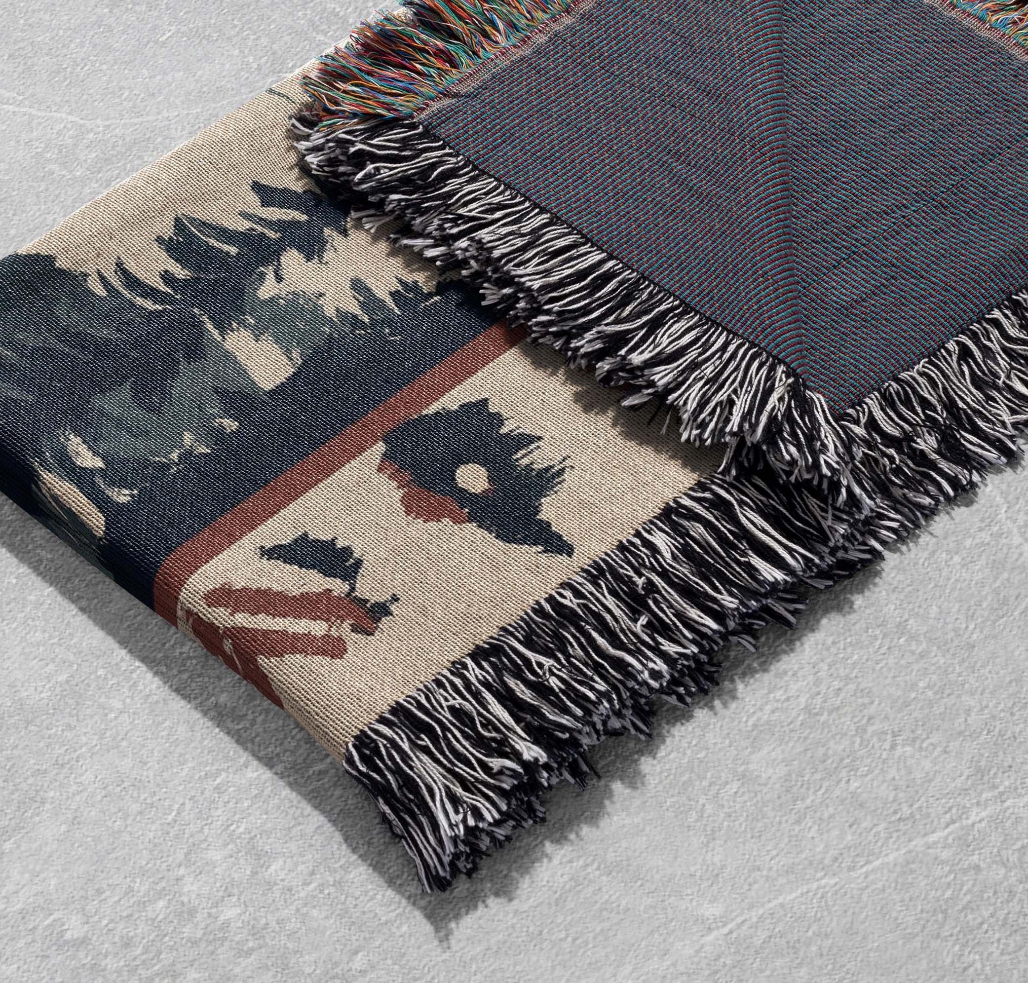 mountain bear family woven blanket rustic lodge cabin decor throw cottagecore tapestry