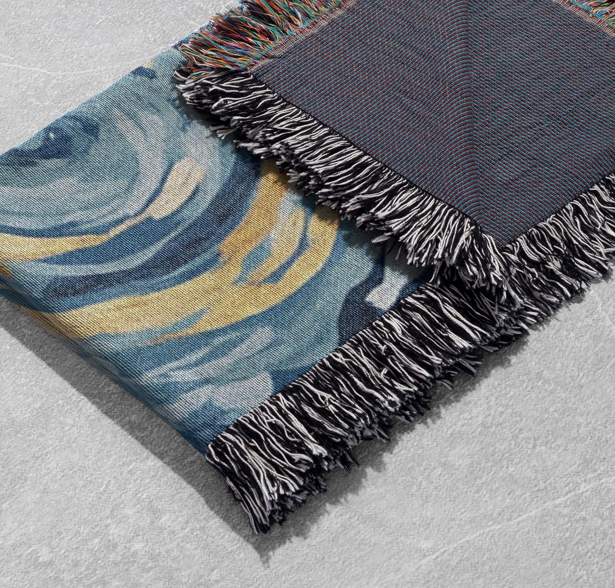 starry night castle woven blanket with artistic design cozy and decorative throw cottagecore tapestry