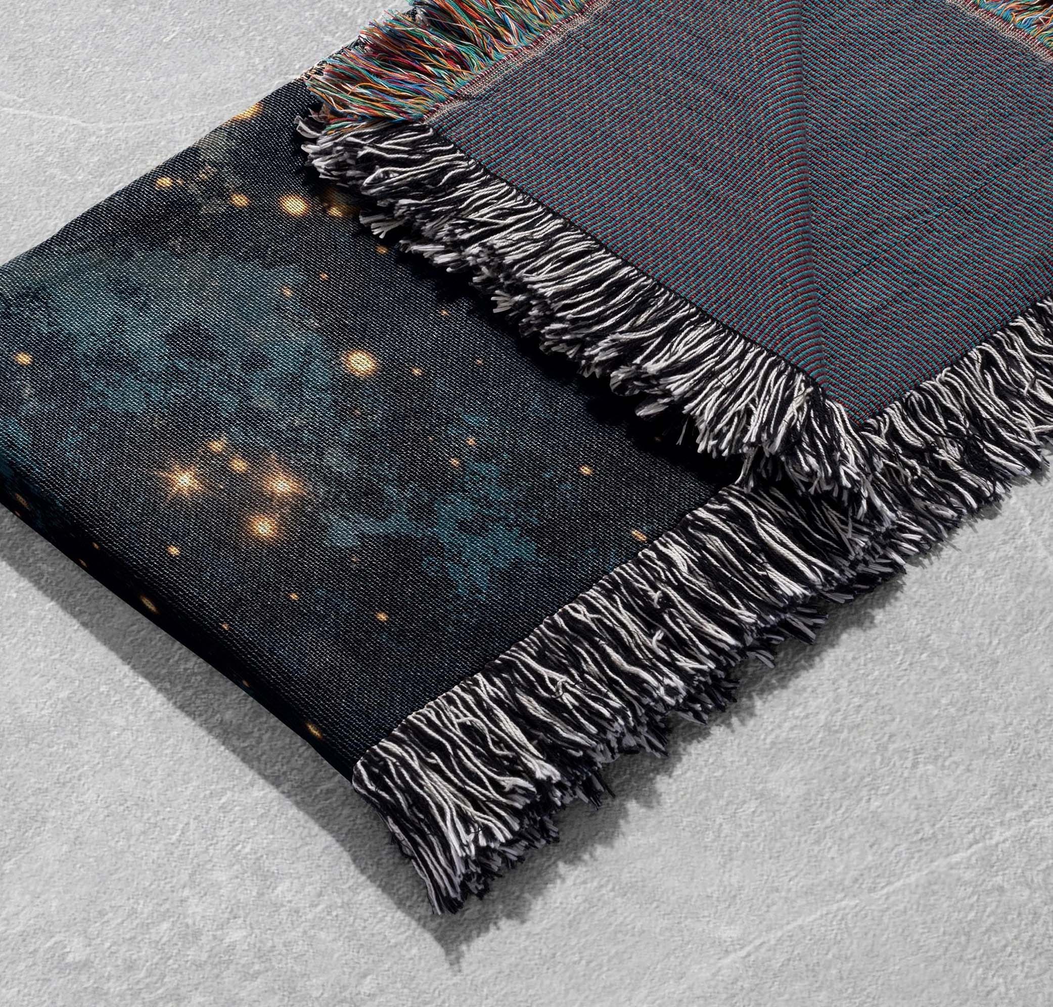 starry night sky woven blanket constellation art throw cottagecore tapestry